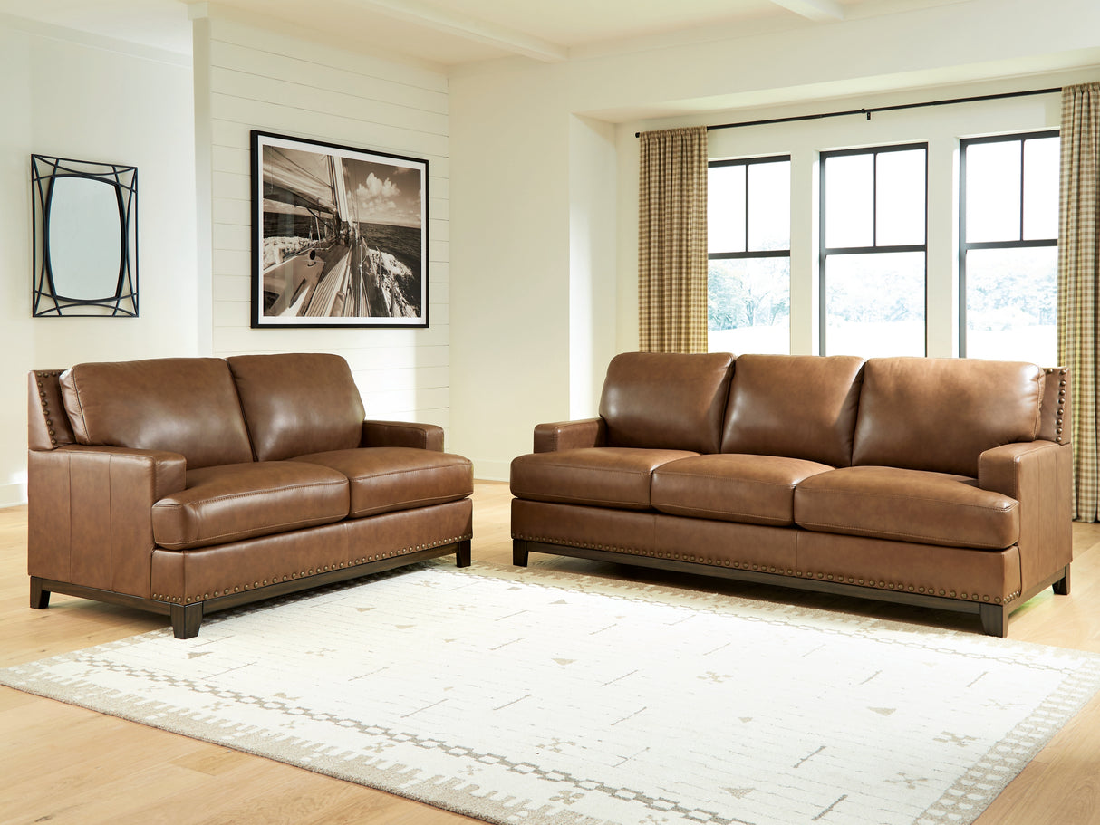 Saonara Sofa and Loveseat in Amber from Ashley Furniture - Luna Furniture