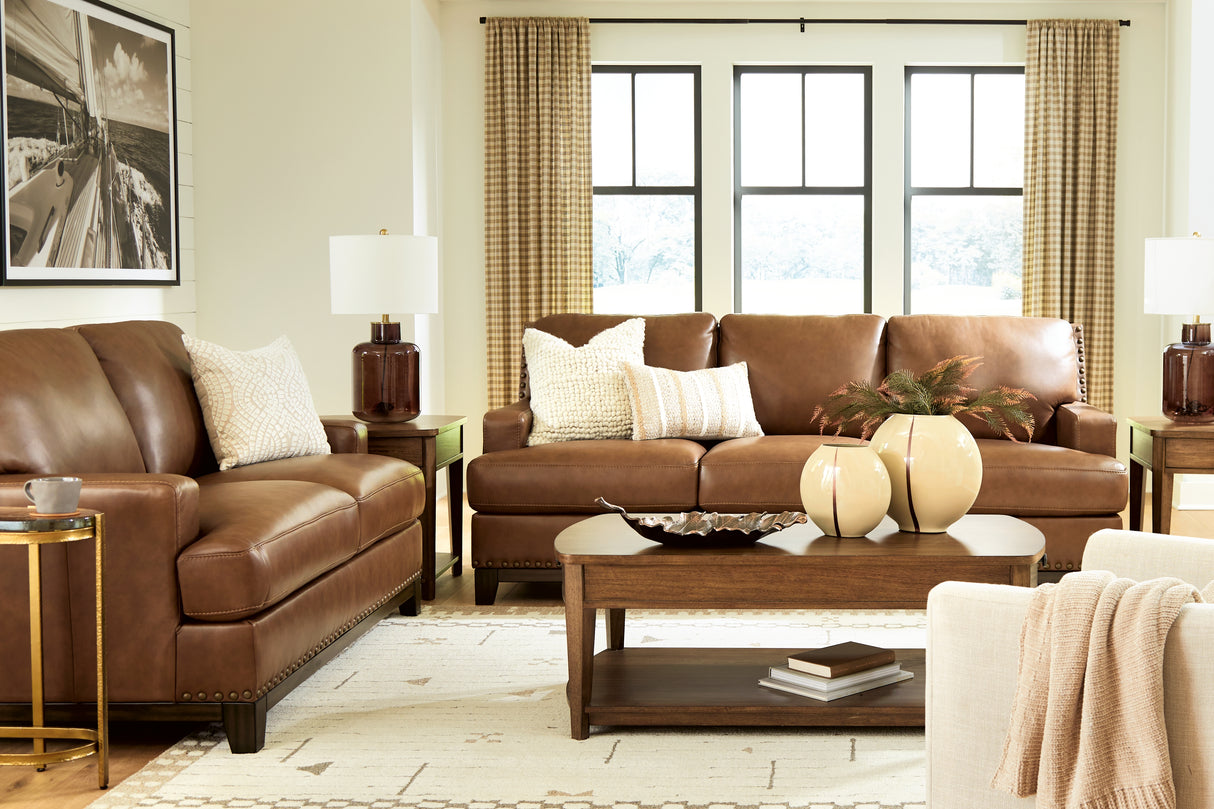 Saonara Sofa and Loveseat in Amber from Ashley Furniture - Luna Furniture