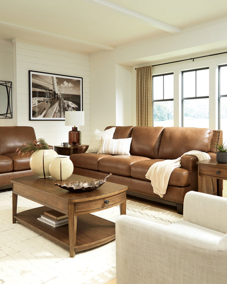 Saonara Sofa and Loveseat in Amber from Ashley - Luna Furniture