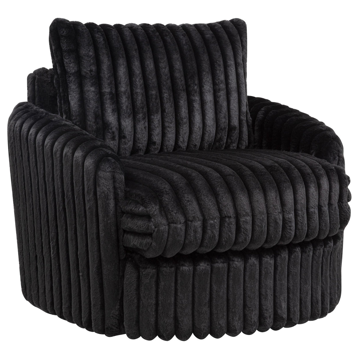 Sarco Black Corduroy Upholstered Swivel Accent Arm Chair from Coaster - Luna Furniture