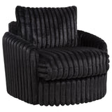 Sarco Black Corduroy Upholstered Swivel Accent Arm Chair from Coaster - Luna Furniture