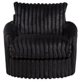 Sarco Black Corduroy Upholstered Swivel Accent Arm Chair from Coaster - Luna Furniture