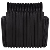 Sarco Black Corduroy Upholstered Swivel Accent Arm Chair from Coaster - Luna Furniture