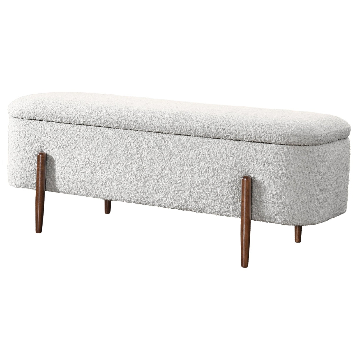 Sarna Ivory Boucle Storage Bench from Ashcroft Furniture - Luna Furniture