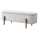 Sarna Ivory Boucle Storage Bench from Ashcroft Furniture - Luna Furniture