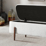 Sarna Ivory Boucle Storage Bench from Ashcroft Furniture - Luna Furniture