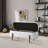 Sarna Ivory Boucle Storage Bench from Ashcroft Furniture - Luna Furniture