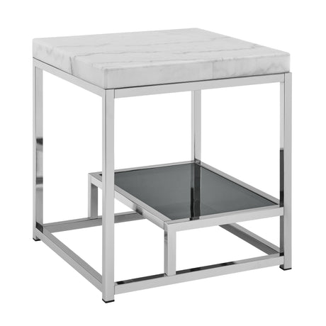 Aston White Marble End Table from Steve Silver - Luna Furniture