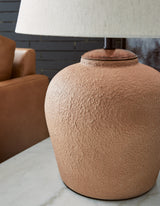 Scantor 2-Piece Table Lamp Set in Rust from Ashley - Luna Furniture