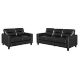 Scotland 2-piece Faux Leather Upholstered Sofa Set Black from Coaster - Luna Furniture