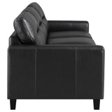 Scotland 2-piece Faux Leather Upholstered Sofa Set Black from Coaster - Luna Furniture