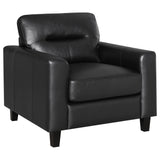 Scotland 3-piece Faux Leather Upholstered Sofa Set Black from Coaster - Luna Furniture