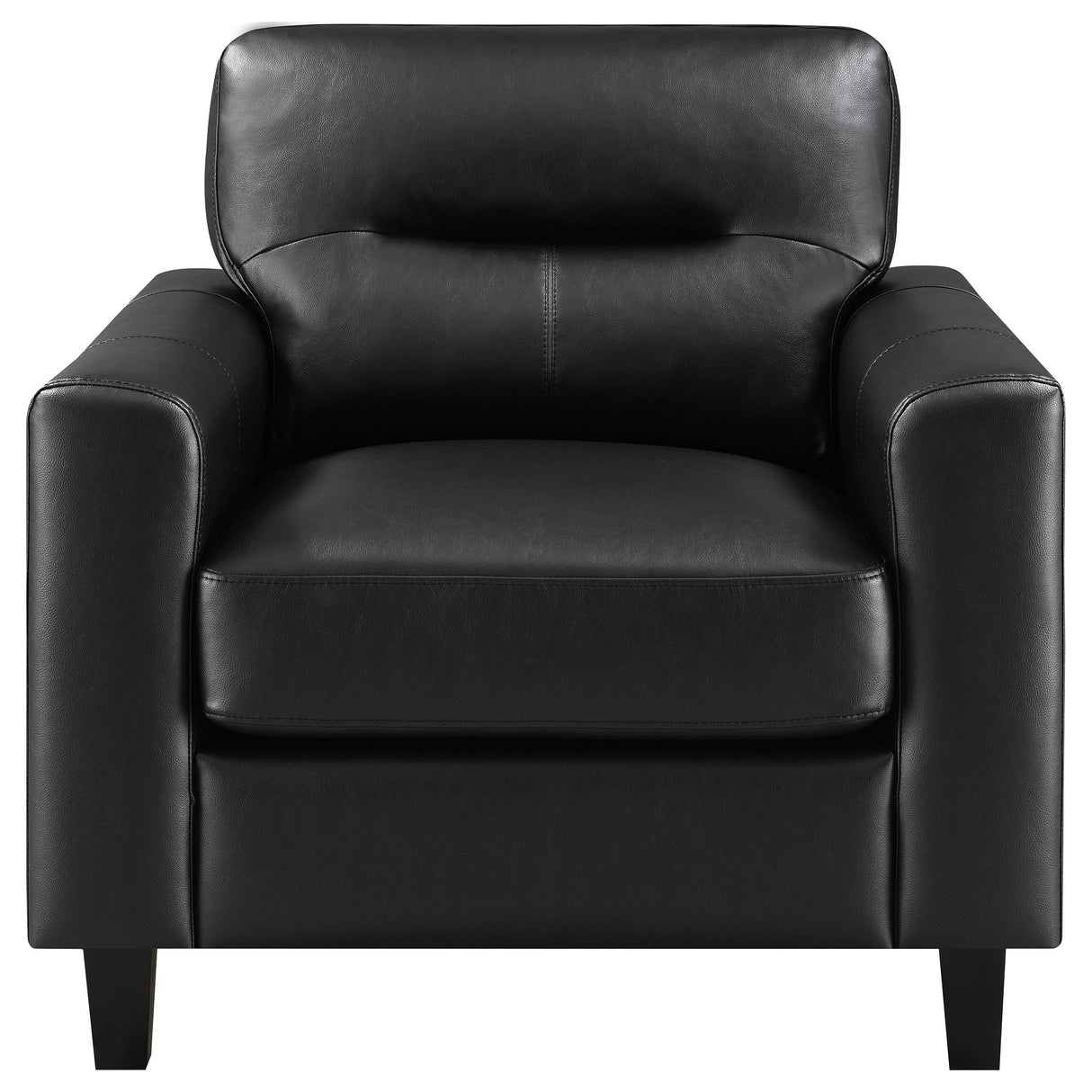 Scotland 3-piece Faux Leather Upholstered Sofa Set Black from Coaster - Luna Furniture
