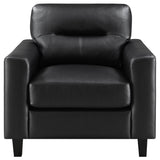 Scotland 3-piece Faux Leather Upholstered Sofa Set Black from Coaster - Luna Furniture
