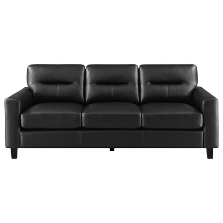 Scotland 3-piece Faux Leather Upholstered Sofa Set Black from Coaster - Luna Furniture