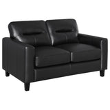 Scotland 3-piece Faux Leather Upholstered Sofa Set Black from Coaster - Luna Furniture