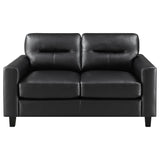 Scotland 3-piece Faux Leather Upholstered Sofa Set Black from Coaster - Luna Furniture