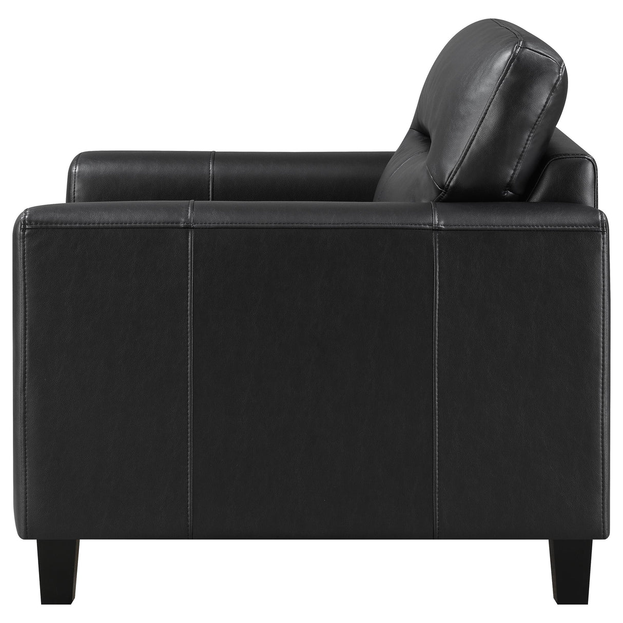 Scotland Faux Leather Upholstered Track Arm Chair Black from Coaster - Luna Furniture