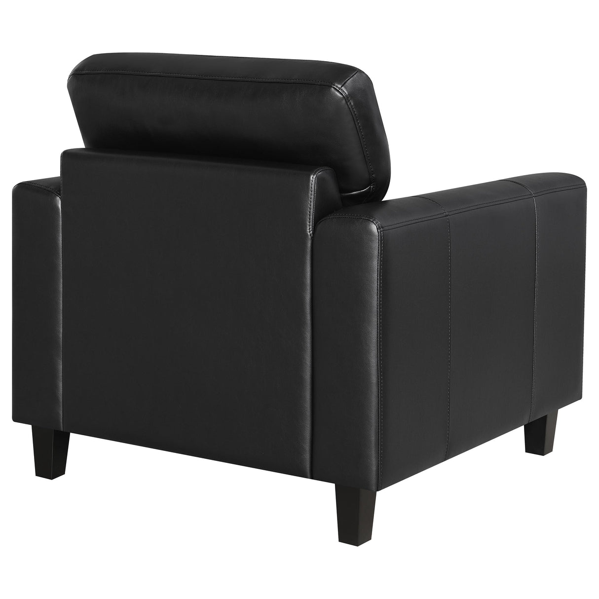 Scotland Faux Leather Upholstered Track Arm Chair Black from Coaster - Luna Furniture