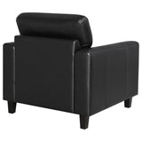 Scotland Faux Leather Upholstered Track Arm Chair Black from Coaster - Luna Furniture