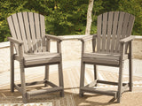 Seacliff Beach Medium Brown Outdoor Counter Height Bar Stool (Set of 2) from Ashley Furniture - Luna Furniture