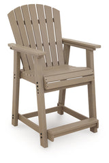 Seacliff Beach Medium Brown Outdoor Counter Height Bar Stool (Set of 2) from Ashley Furniture - Luna Furniture