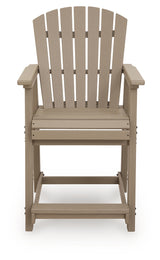 Seacliff Beach Medium Brown Outdoor Counter Height Bar Stool (Set of 2) from Ashley Furniture - Luna Furniture