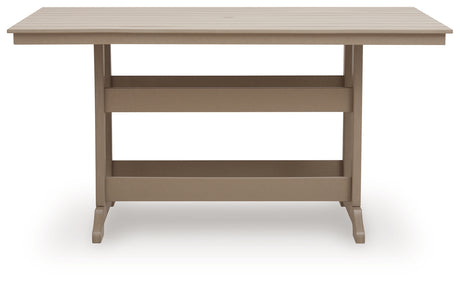 Seacliff Beach Medium Brown Outdoor Counter Height Dining Table from Ashley - Luna Furniture