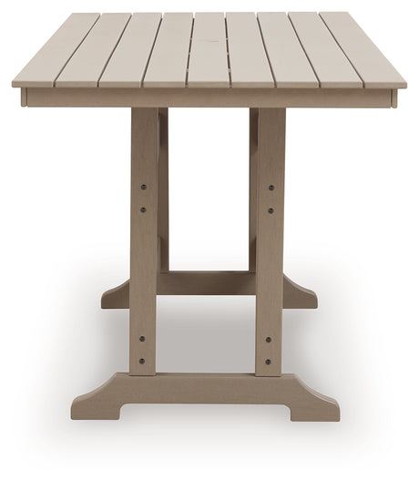 Seacliff Beach Medium Brown Outdoor Counter Height Dining Table from Ashley - Luna Furniture