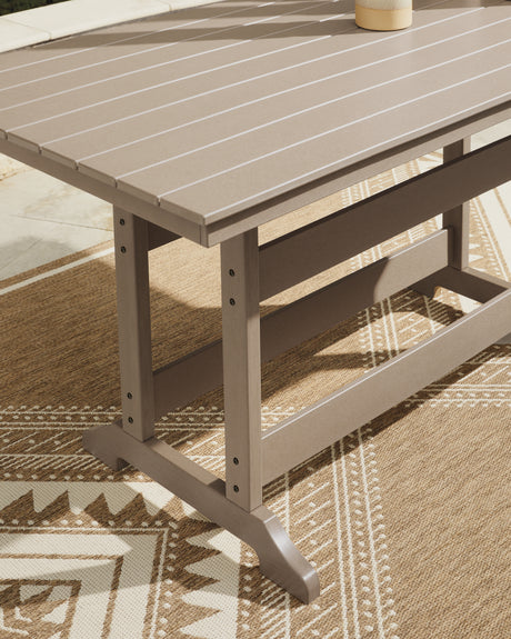 Seacliff Beach Medium Brown Outdoor Counter Height Dining Table from Ashley - Luna Furniture