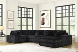 Season Black 5-Piece RAF Chaise Sectional from Happy Homes - Luna Furniture