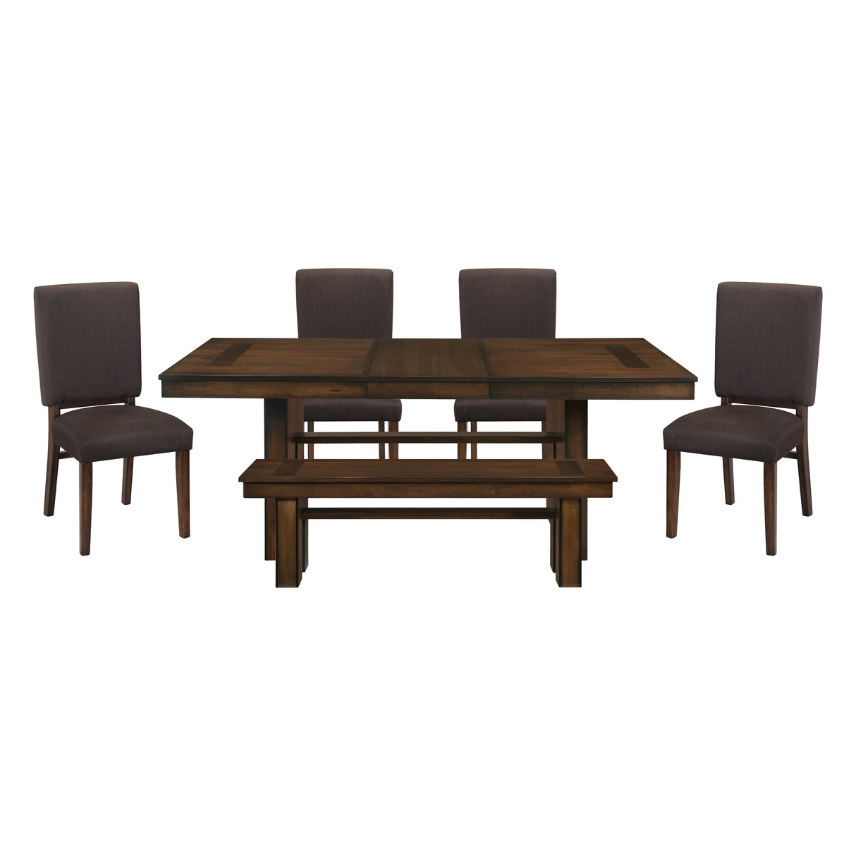 Sedley Walnut/Rustic 6-Piece Extendable Dining Set from Homelegance - Luna Furniture