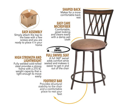 Sedona 24″ Counter Stool, Swivel from Steve Silver - Luna Furniture