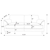 Selma Rust 2-Piece Velvet Upholstered Crescent Arm Sofa Set from Coaster - Luna Furniture
