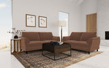 Selma Rust 2-Piece Velvet Upholstered Crescent Arm Sofa Set from Coaster - Luna Furniture