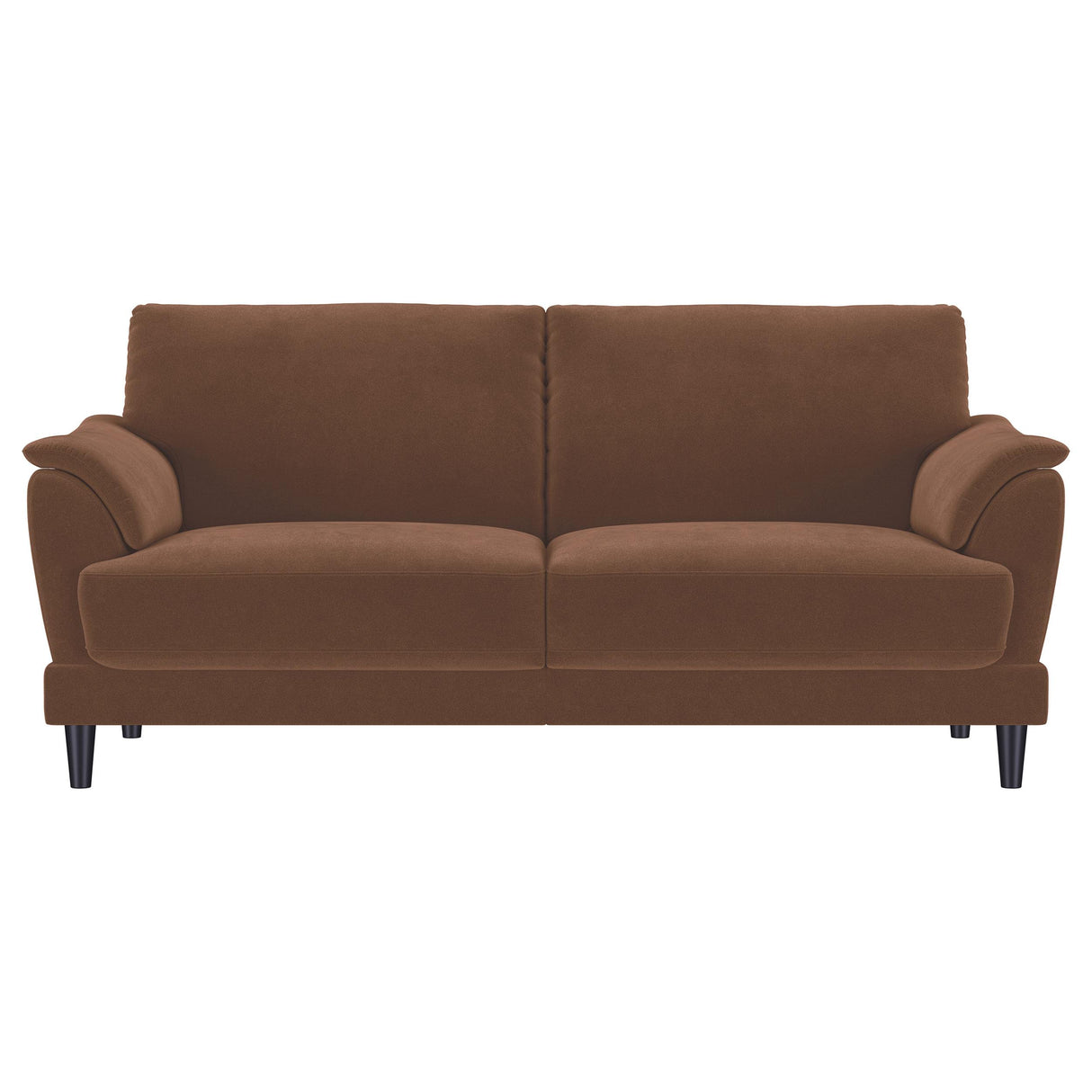 Selma Rust 2-Piece Velvet Upholstered Crescent Arm Sofa Set from Coaster - Luna Furniture