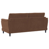 Selma Rust 2-Piece Velvet Upholstered Crescent Arm Sofa Set from Coaster - Luna Furniture