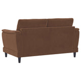 Selma Rust 2-Piece Velvet Upholstered Crescent Arm Sofa Set from Coaster - Luna Furniture