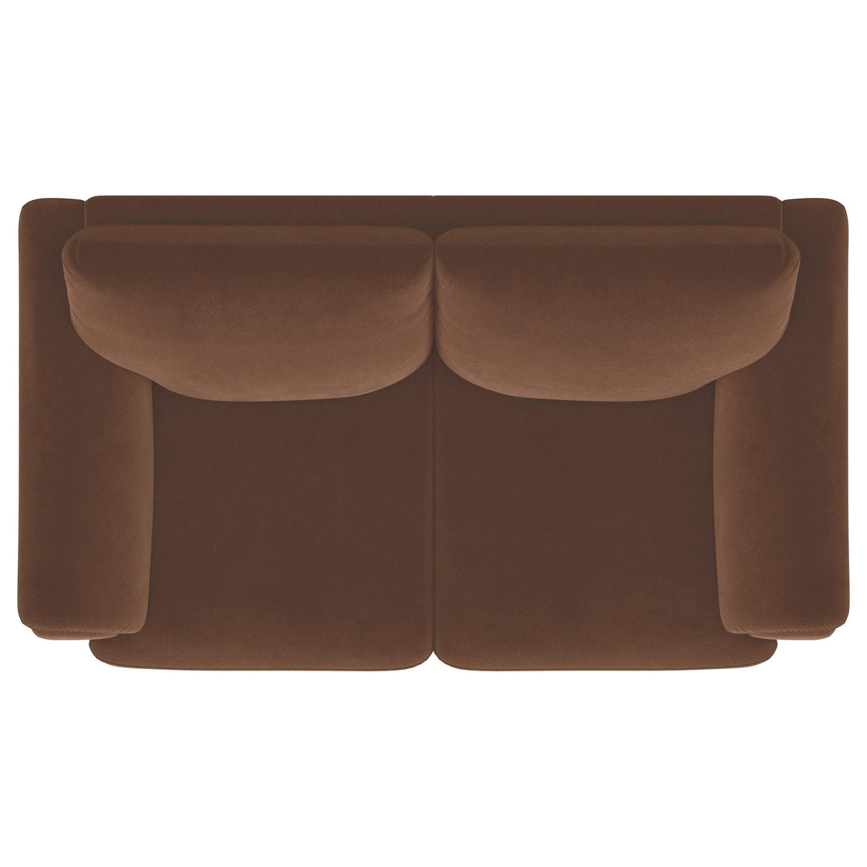 Selma Rust Velvet Crescent Arm Loveseat from Coaster - Luna Furniture