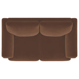 Selma Rust Velvet Crescent Arm Loveseat from Coaster - Luna Furniture
