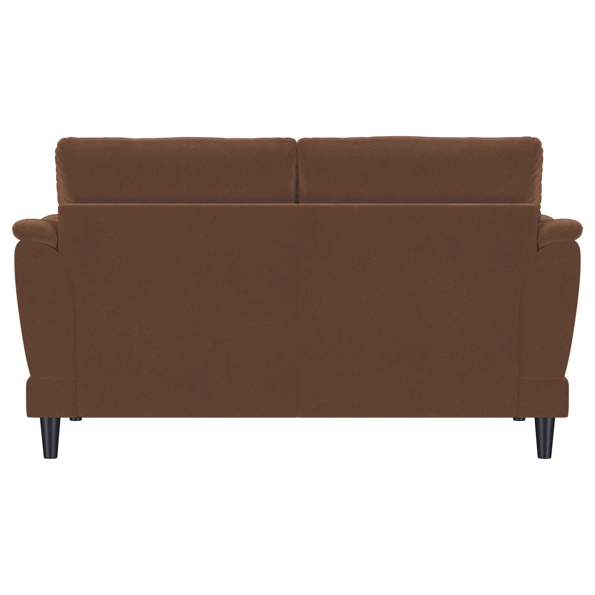 Selma Rust Velvet Crescent Arm Loveseat from Coaster - Luna Furniture
