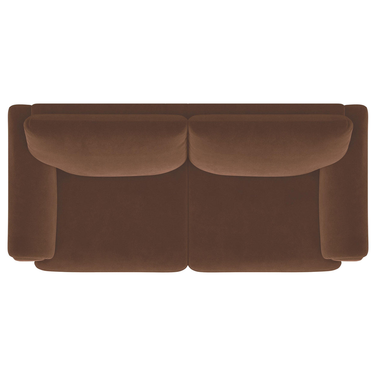Selma Rust Velvet Crescent Arm Sofa from Coaster - Luna Furniture
