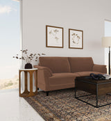 Selma Rust Velvet Crescent Arm Sofa from Coaster - Luna Furniture