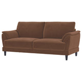 Selma Rust Velvet Crescent Arm Sofa from Coaster - Luna Furniture