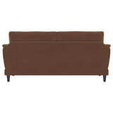Selma Rust Velvet Crescent Arm Sofa from Coaster - Luna Furniture
