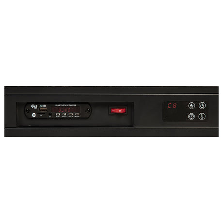 Senna Brown Upholstered Queen Audio Fireplace Bed from Coaster - Luna Furniture