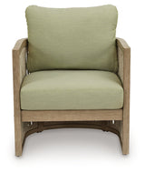 Serena Shores Outdoor Sofa and 2 Chairs in Beige/Green from Ashley Furniture - Luna Furniture