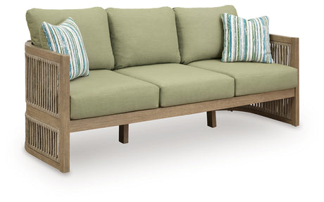Serena Shores Outdoor Sofa and 2 Chairs in Beige/Green from Ashley - Luna Furniture