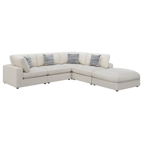 Serene Beige 5-Piece Upholstered Modular Sectional with Ottoman from Coaster - Luna Furniture