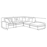 Serene Beige 5-Piece Upholstered Modular Sectional with Ottoman from Coaster - Luna Furniture